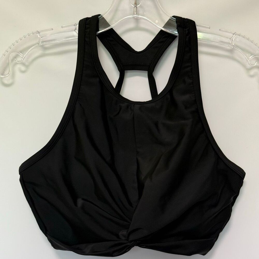 Kona Sol Swim suit halter padded top black size medium NWOT